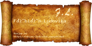 Fábián Ludovika névjegykártya